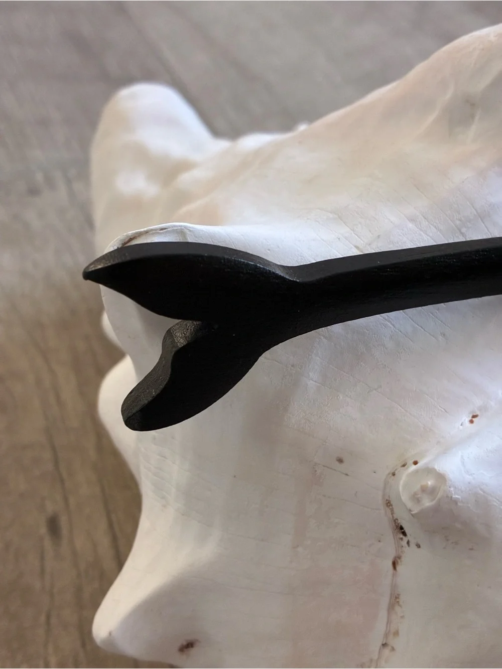Dark Wood Fish Tail Hair Stick - Sleek Bun Accessory